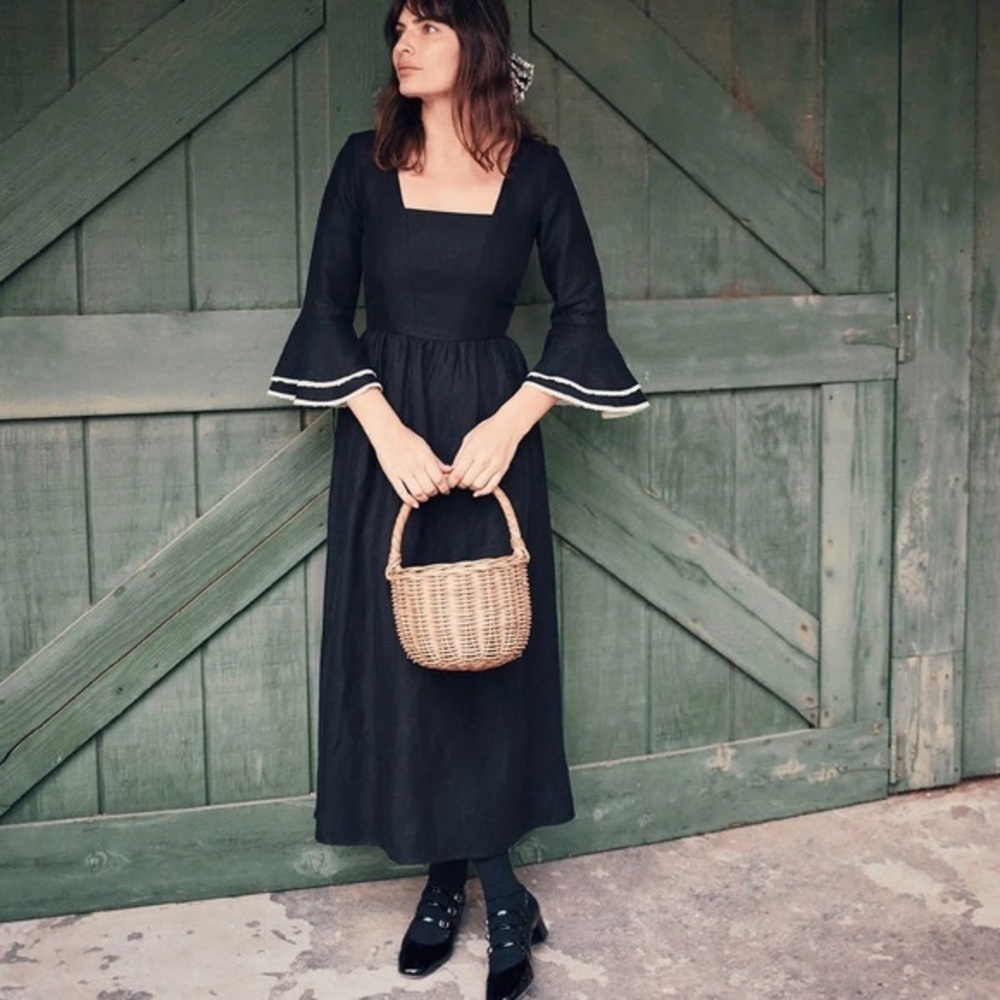 NWT Christy Dawn Blythe Dress in Noir Linen Size XL